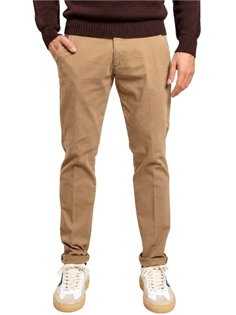 PANTALONE CHINO IN GABARDINA UOMO BEIGE