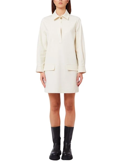 VESTITO CHEMISIER CON TASCHE DONNA AVORIO