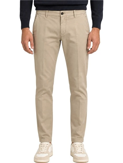 PANTALONI CHINO CON PENCES UOMO BEIGE
