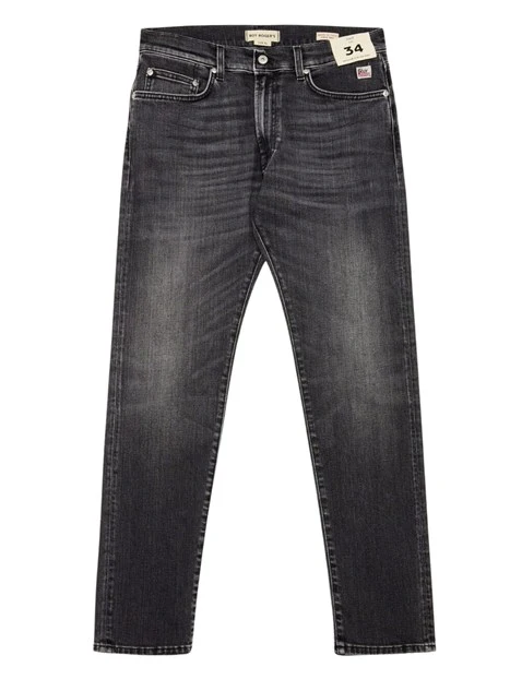JEANS REGULAR GAMBA DRITTA CON EFFETTO USED UOMO NERO
