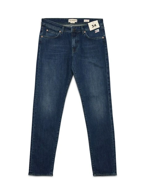 JEANS REGULAR GAMBA DRITTA CON EFFETTO USED UOMO BLU