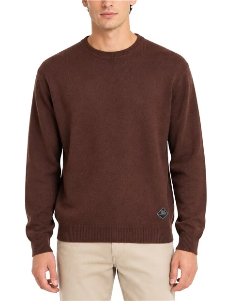 MAGLIA GIROCOLLO COMODO IN LANA UOMO MARRONE