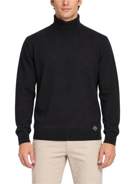 MAGLIA DOLCEVITA CON PATCH LOGO UOMO NERO