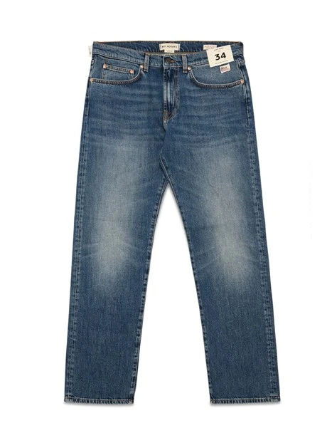 JEANS REGULAR WIDE IN DENIM SLUB STRETCH UOMO BLU