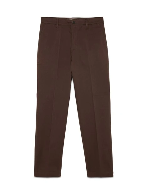 PANTALONE CHINO STARCK IN GABARDINE ELASTICIZZATA UOMO MARRONE SCURO