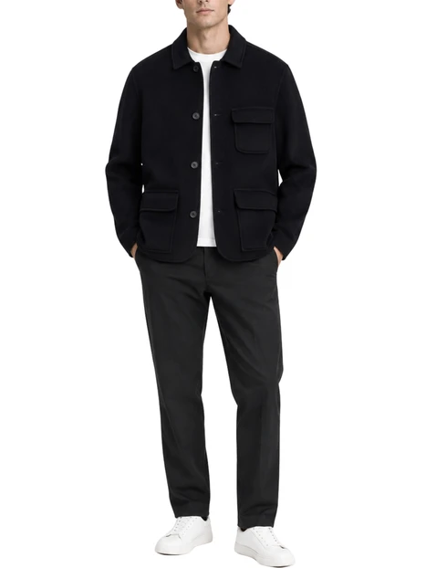 GIACCA UTILITY IN LANA MERINO UOMO NERO