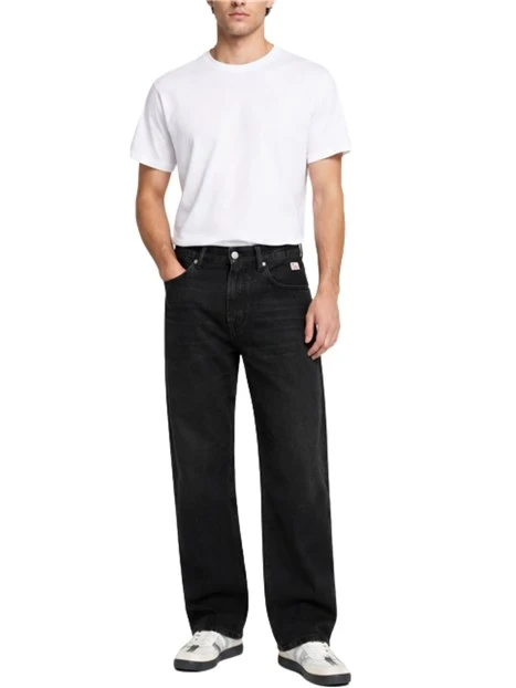 JEANS PALAZZO WIDE IN DENIM DONNA NERO