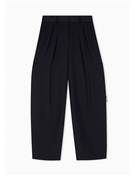 PANTALONI PALAZZO GAMBA LARGA DONNA NERO