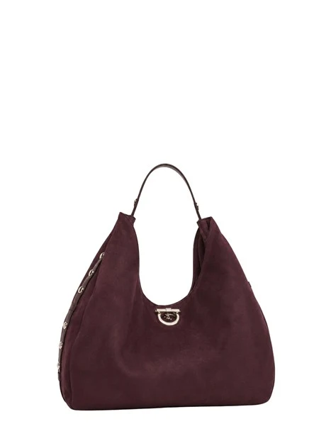 BORSA A SPALLA CON BORCHIE HOBO DONNA ROSSA