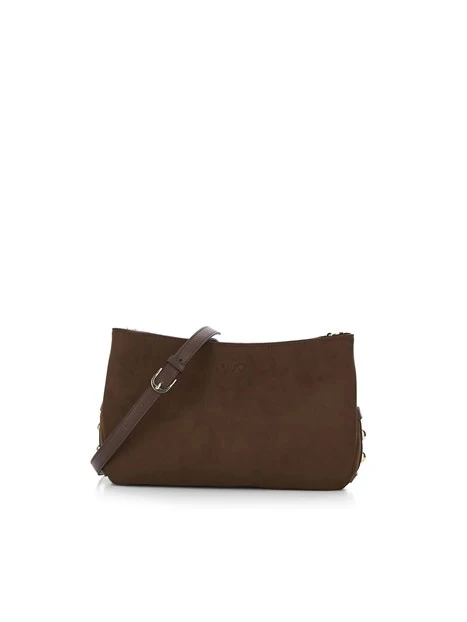BORSA A TRACOLLA CON BORCHIE DONNA TABACCO