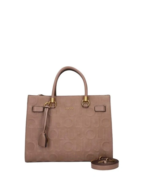 BORSA A MANO LOGO FRONTALE DONNA MOCHA