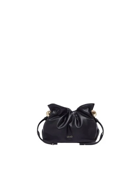 BORSA A SPALLA CON COULISSE DONNA NERA