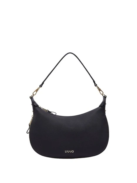 BORSA A SPALLA EFFETTO NABUK DONNA NERA