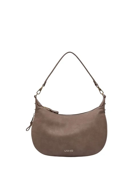 BORSA A SPALLA EFFETTO NABUK DONNA BEIGE