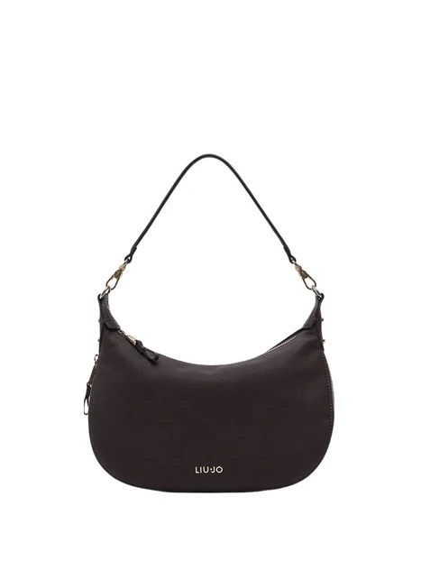 BORSA A SPALLA EFFETTO NABUK DONNA MARRONE