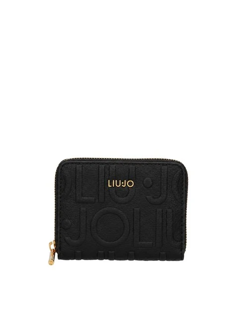 PORTAFOGLIO PICCOLO CON LOGO EMBOSSED DONNA NERO