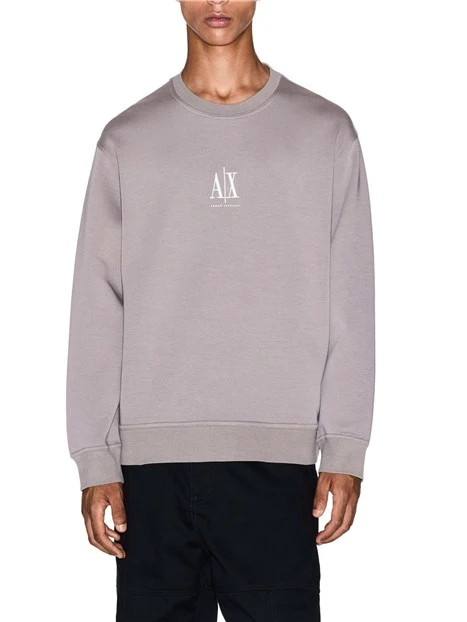 FELPA IN COTONE CON LOGO UOMO GRIGIO