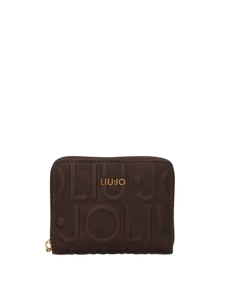 PORTAFOGLIO PICCOLO CON LOGO EMBOSSED DONNA MARRONE