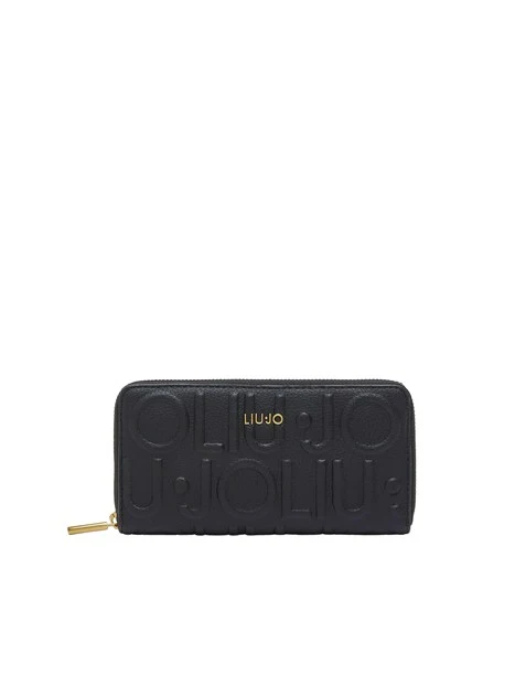 PORTAFOGLI GRANDE CON LOGO DONNA NERO