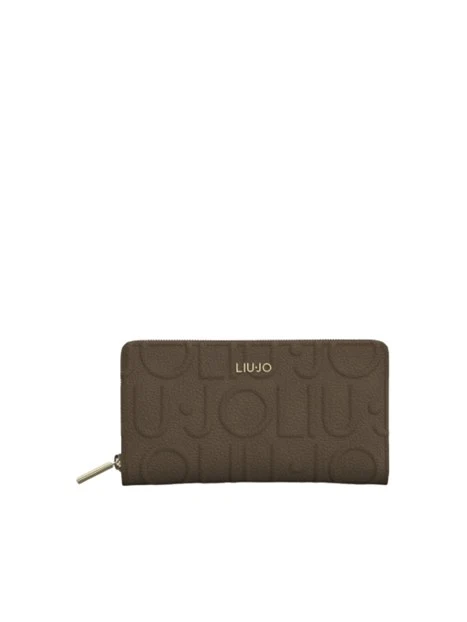 PORTAFOGLI GRANDE CON LOGO DONNA MARRONE