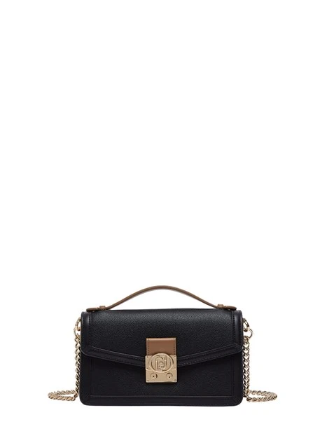 BORSA A TRACOLLA EFFETTO SAFFIANO DONNA NERO