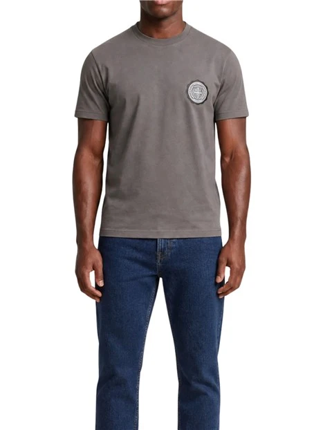 T- SHIRT MANICA CORTA CON STAMPA LOGO UOMO ANTRACITE