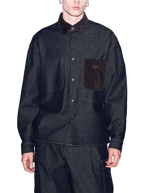 CAMICIA DENIM MANICA LUNGA UOMO BLU JEANS