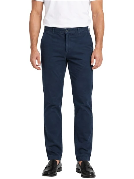 PANTALONI CHINO SLIM IN COTONE UOMO BLU NAVY
