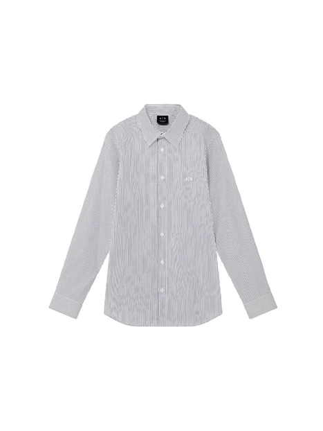 CAMICIA CASUAL A RIGHE UOMO NERO E BIANCO