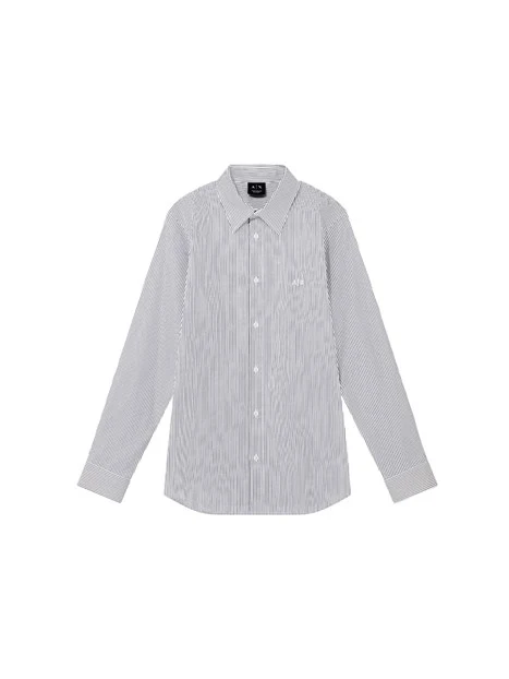 CAMICIA CASUAL A RIGHE UOMO BIANCO E BLU