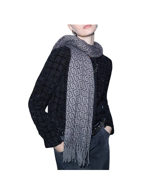 STOLA CON LOGO MONOGRAM DONNA GRIGIO