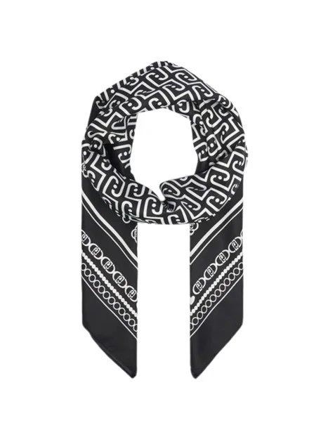 FOULARD GRANDE CON LOGO MONOGRAM DONNA NERO