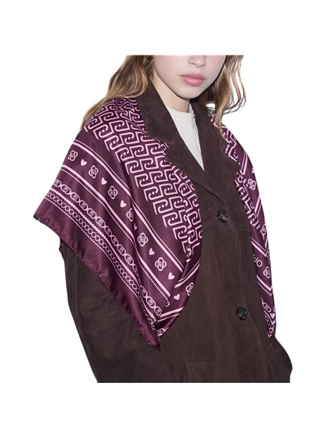 FOULARD GRANDE CON LOGO MONOGRAM DONNA BORDEAUX