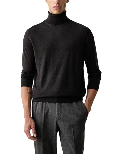 MAGLIA DOLCEVITA IN LYOCELL E LANA UOMO NERO