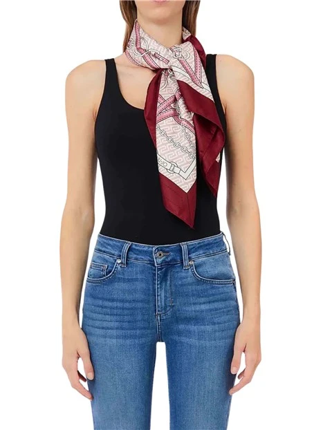 FOULARD GRANDE CON LOGO MONOGRAM LIU JO DONNA BORDEAUX