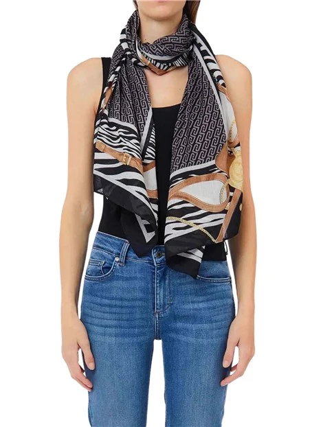 STOLA ANIMALIER CON CINTURINI DONNA