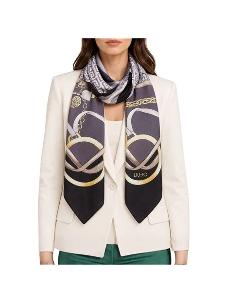 FOULARD GRANDE CON STAMPA DONNA NERO