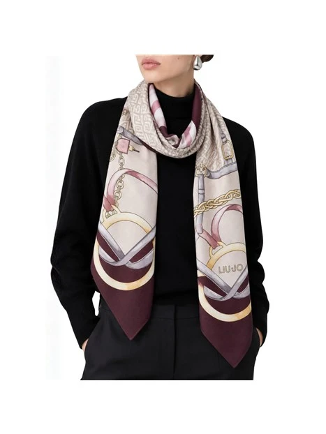 FOULARD GRANDE CON STAMPA DONNA BORDEAUX