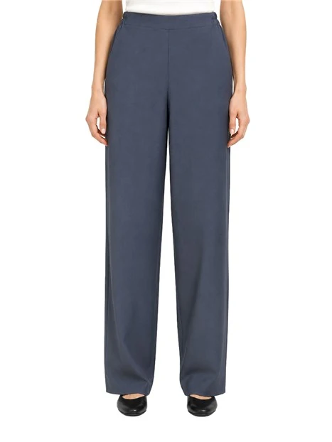 PANTALONI PALAZZO FODERATI  CON ELASTICO IN VITA DONNA BLU