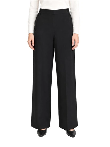 PANTALONI PALAZZO BOJAN CON ELASTICO IN VITA DONNA NERO