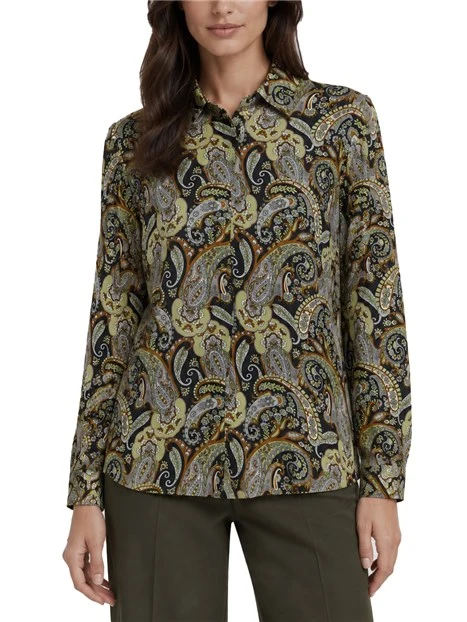 CAMICIA IN VISCOSA CON FANTASIA STAMPATA  DONNA VERDE