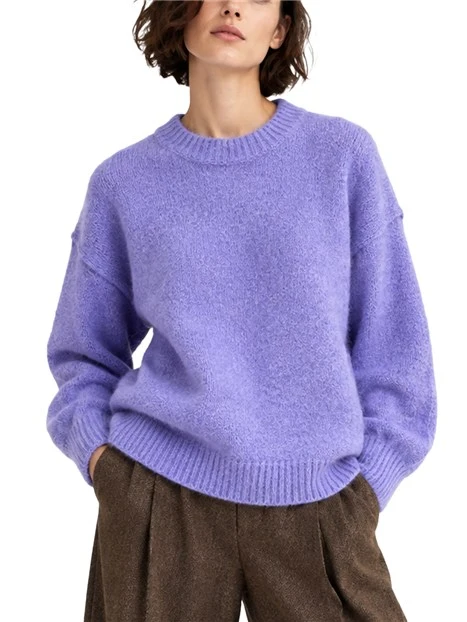 MAGLIA GIROCOLLO MORBIDA IN MISTO ALPACA DONNA VIOLA