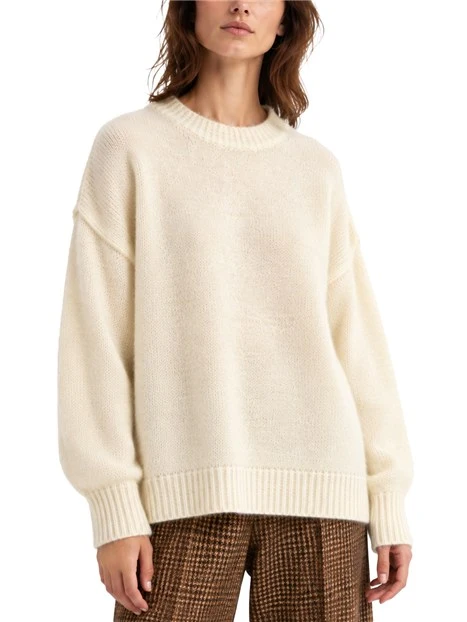 MAGLIA GIROCOLLO MORBIDA IN MISTO ALPACA DONNA AVORIO