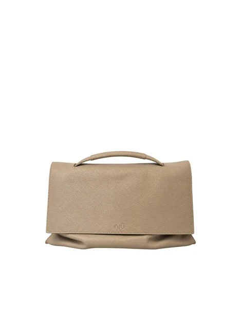 BORSA A MANO CON TRACOLLA IN VERA PELLE DONNA TORTORA