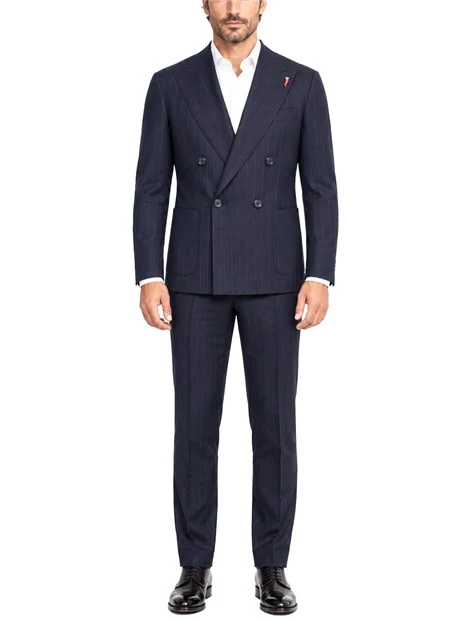 COMPLETO CON GIACCA DOPPIOPETTO GESSATO UOMO BLU