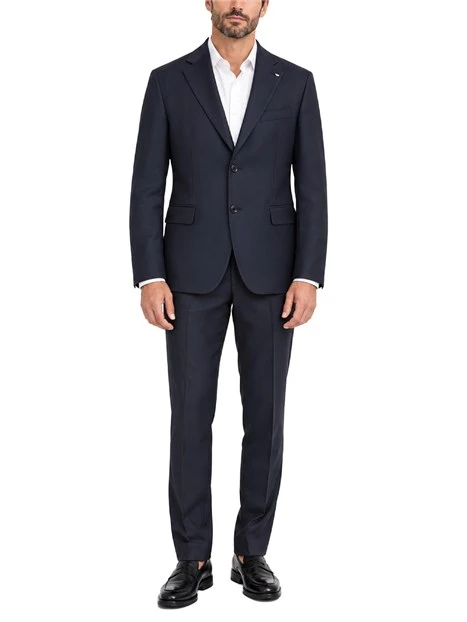 COMPLETO CON GIACCA MONOPETTO E PANTALONI IN MISTO LANA UOMO BLU