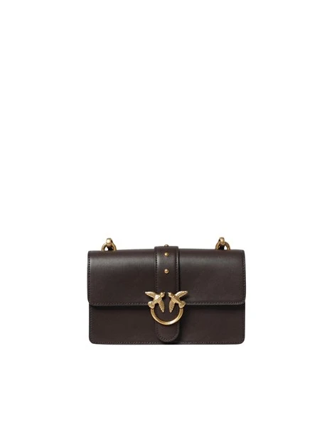 BORSA A TRACOLLA IN PELLE CON BORCHIE DONNA MARRONE