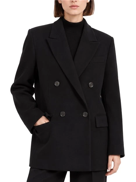 BLAZER DOPPIOPETTO OVERSIZE IN PURA LANA DONNA NERO