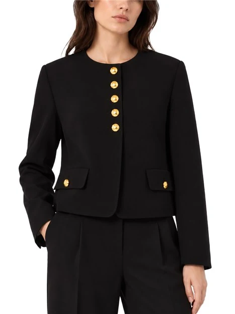 GIACCA CORTA BOXY IN CADY TECNICO DONNA NERO