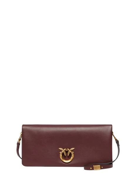POCHETTE CLICK SOFT HORIZONTAL CLASSIC IN PELLE CON TRACOLLA DONNA MARRONE